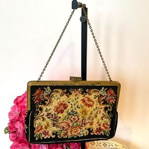 Stunning vintage Petit Point purse; made in Hungary beautiful floral design